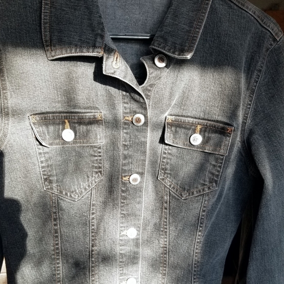 Ann Taylor blue/black jean jacket - Picture 7 of 8